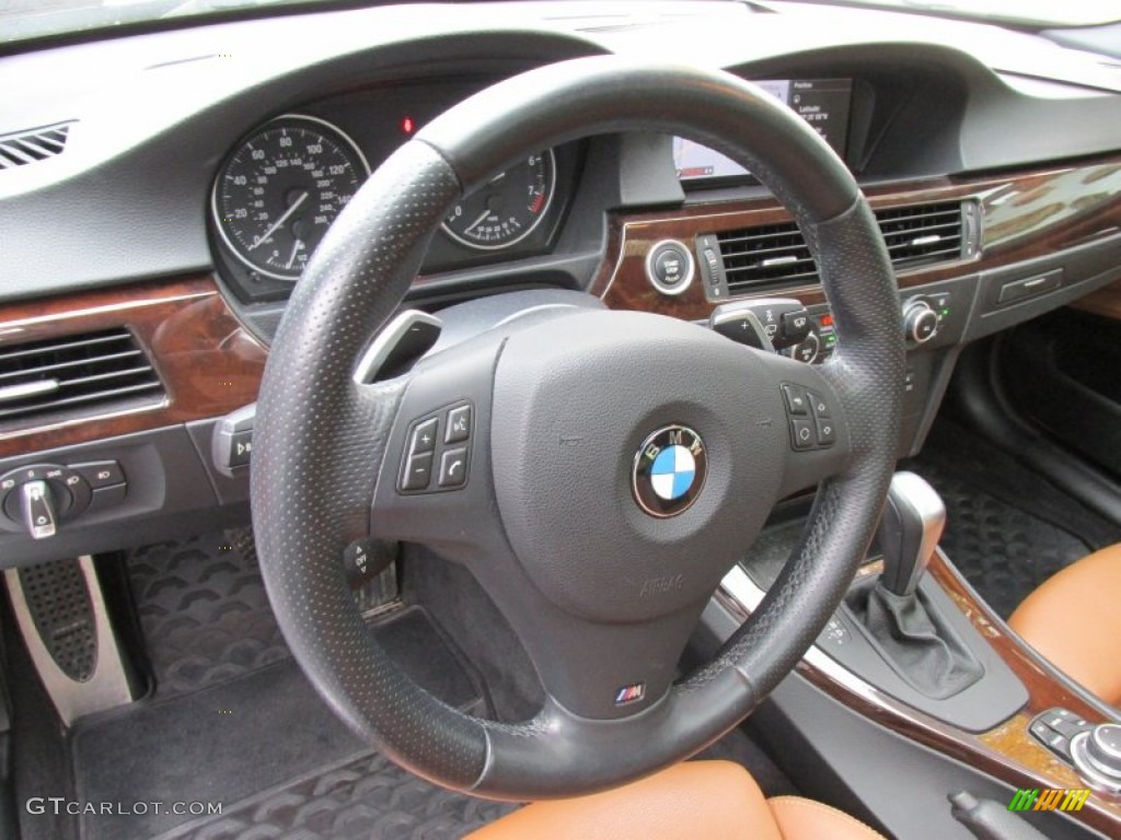 2011 BMW 3 Series 328i xDrive Sedan Saddle Brown Dakota Leather Steering Wheel Photo #98255141