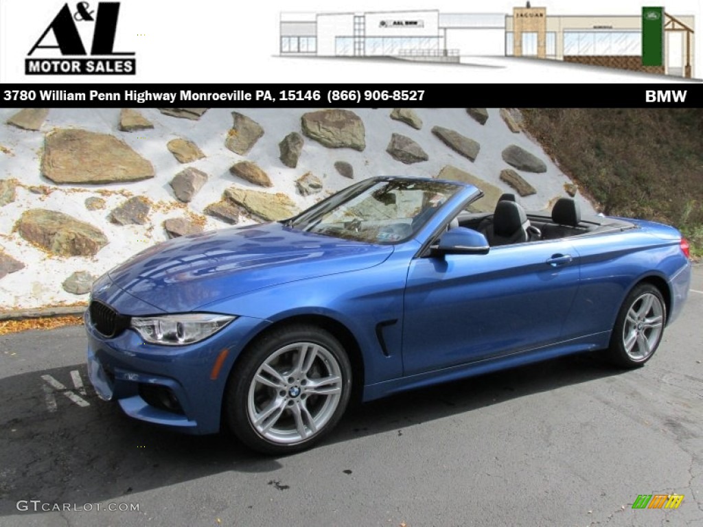 2015 4 Series 435i xDrive Convertible - Estoril Blue Metallic / Black photo #1