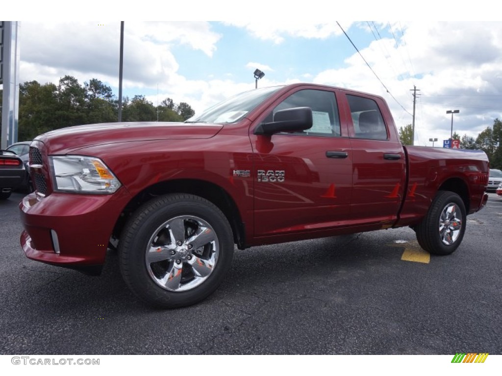 2014 1500 Express Quad Cab - Deep Cherry Red Crystal Pearl / Black/Diesel Gray photo #3