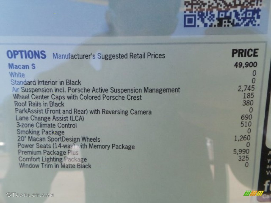 2015 Porsche Macan S Window Sticker Photo #98261933