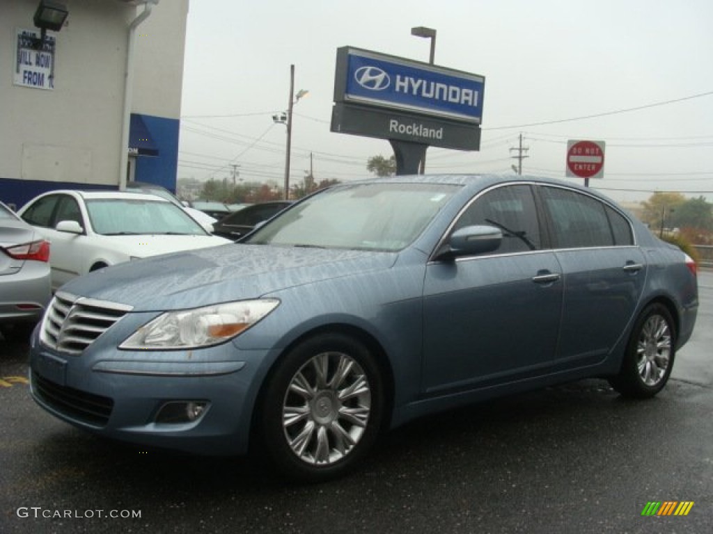 2009 Genesis 3.8 Sedan - Sterling Blue Metallic / Black photo #1