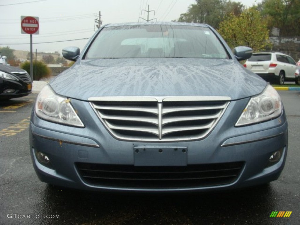 2009 Genesis 3.8 Sedan - Sterling Blue Metallic / Black photo #2