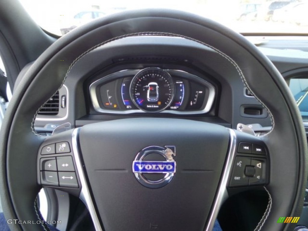 2015 Volvo S60 T6 AWD R-Design R-Design Off-Black Steering Wheel Photo #98264903