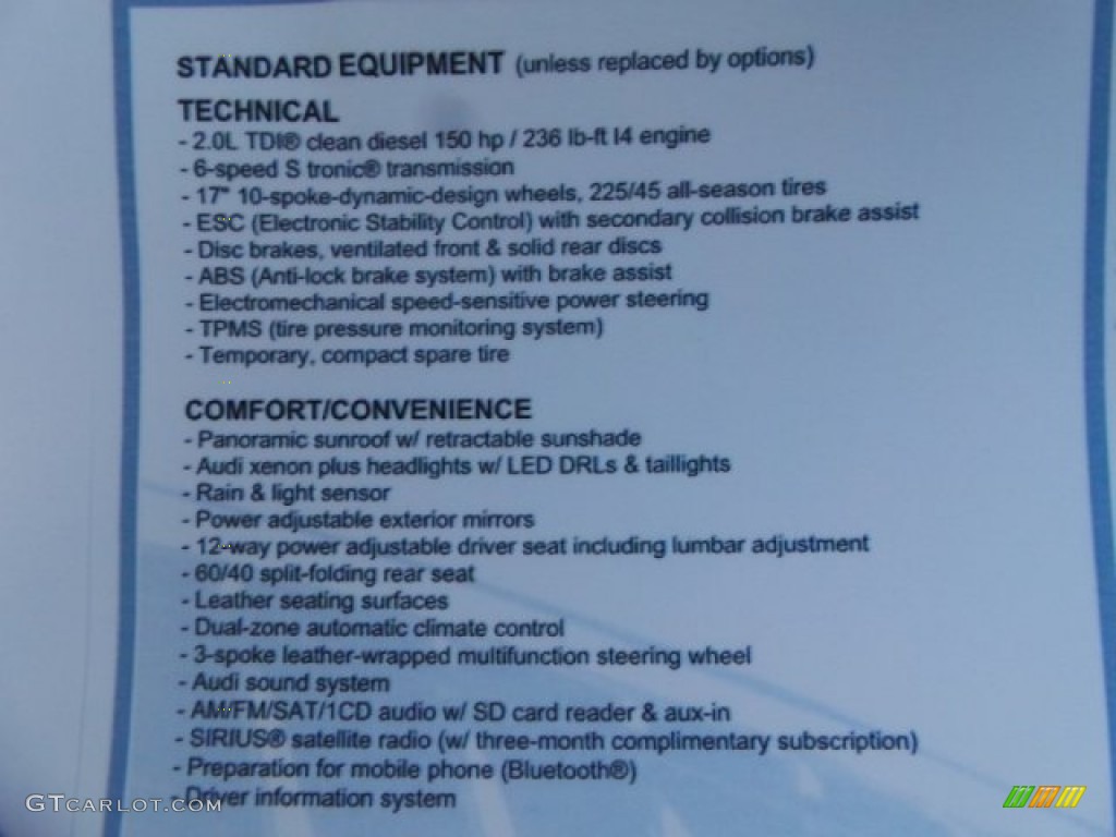 2015 Audi A3 2.0 TDI Premium Window Sticker Photo #98266421