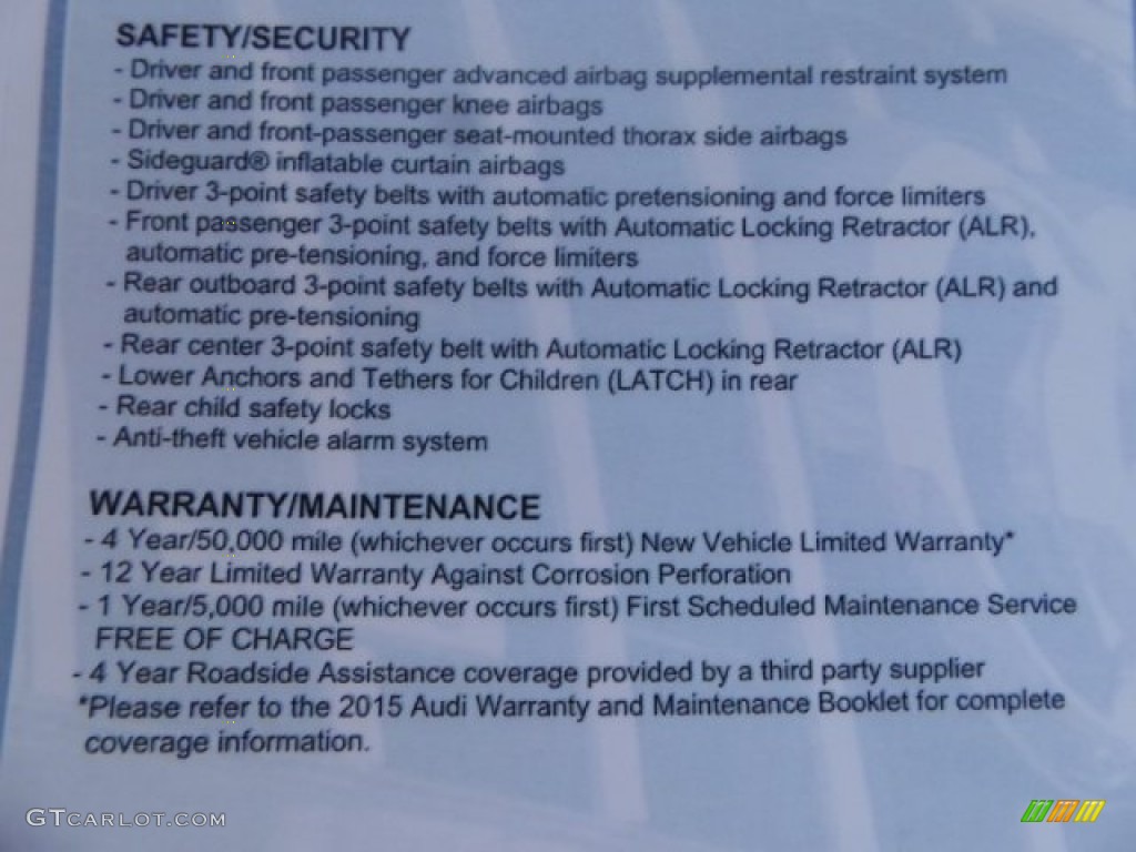 2015 Audi A3 2.0 TDI Premium Window Sticker Photo #98266445