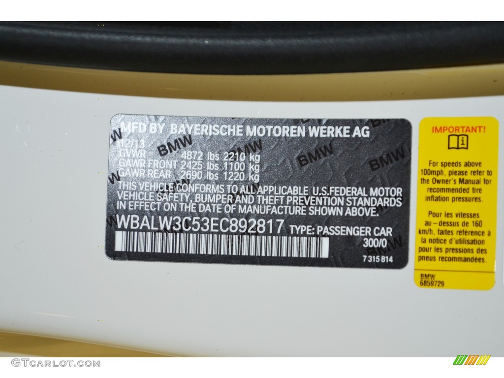 2014 BMW 6 Series 640i Coupe Color Code Photos