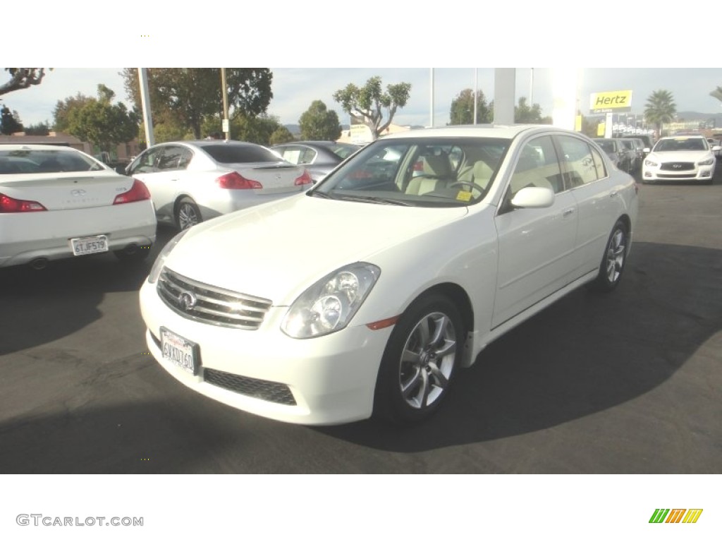 2006 G 35 Sedan - Ivory White Pearl / Wheat photo #1