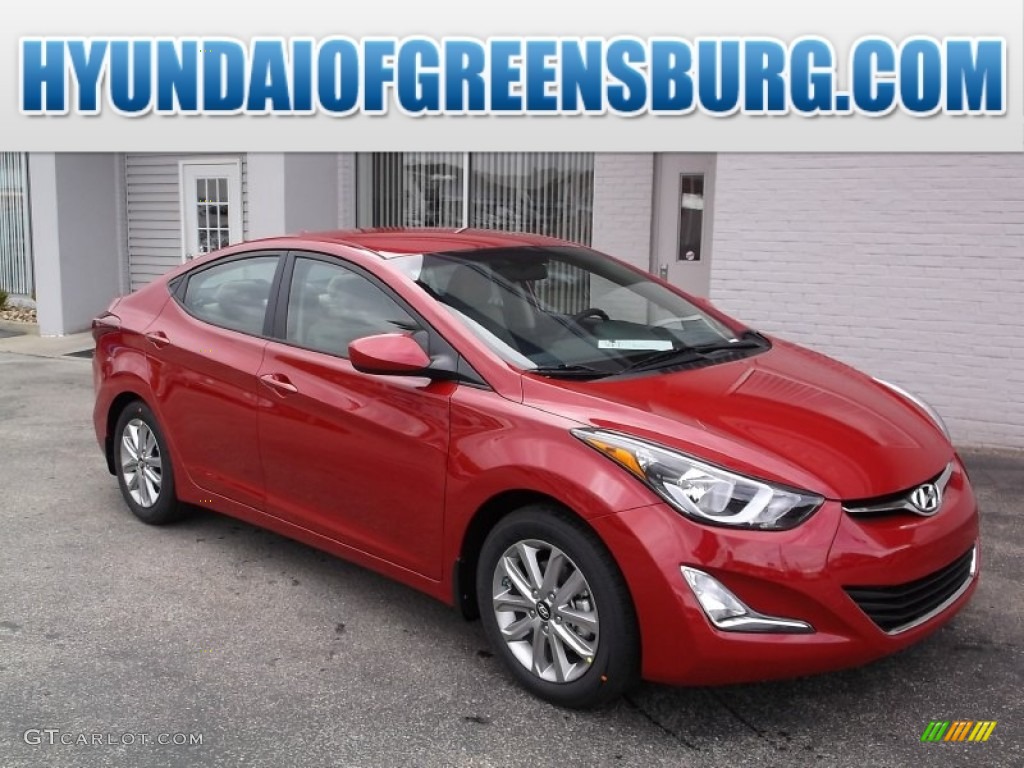 2015 Elantra SE Sedan - Geranium Red / Beige photo #1