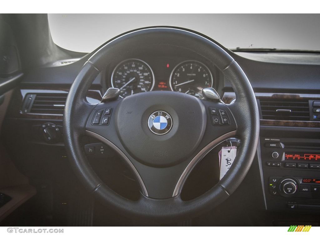 2008 BMW 3 Series 335i Coupe Saddle Brown/Black Steering Wheel Photo #98291185