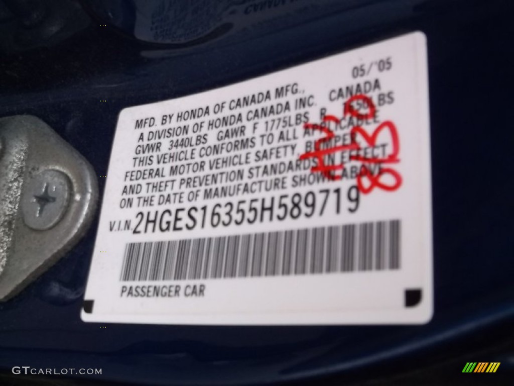 2005 Civic Value Package Sedan - Fiji Blue Pearl / Ivory photo #19