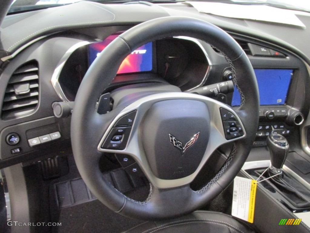 2015 Chevrolet Corvette Stingray Coupe Jet Black Steering Wheel Photo #98297344