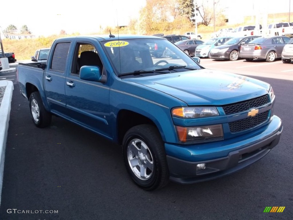 Aqua Blue Metallic 2009 Chevrolet Colorado LT Crew Cab Exterior Photo #98297587