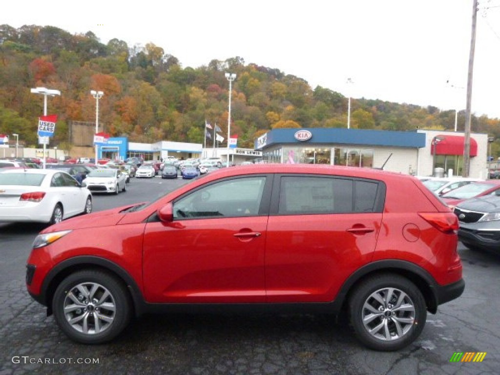 2015 Sportage LX - Signal Red / Black photo #5