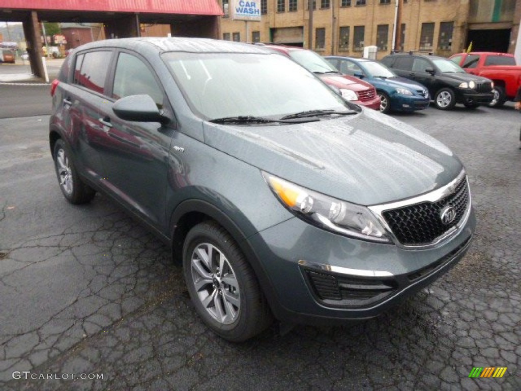 2015 Sportage LX AWD - Sage Green / Black photo #2