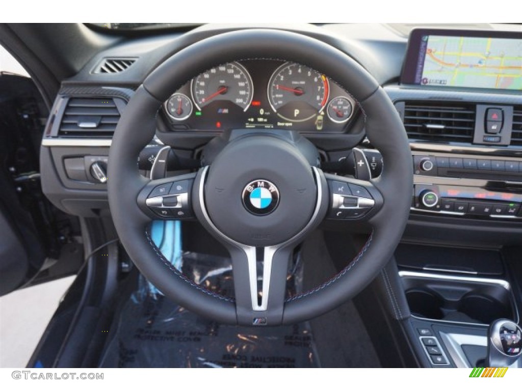 2015 BMW M4 Convertible Black Steering Wheel Photo #98308741