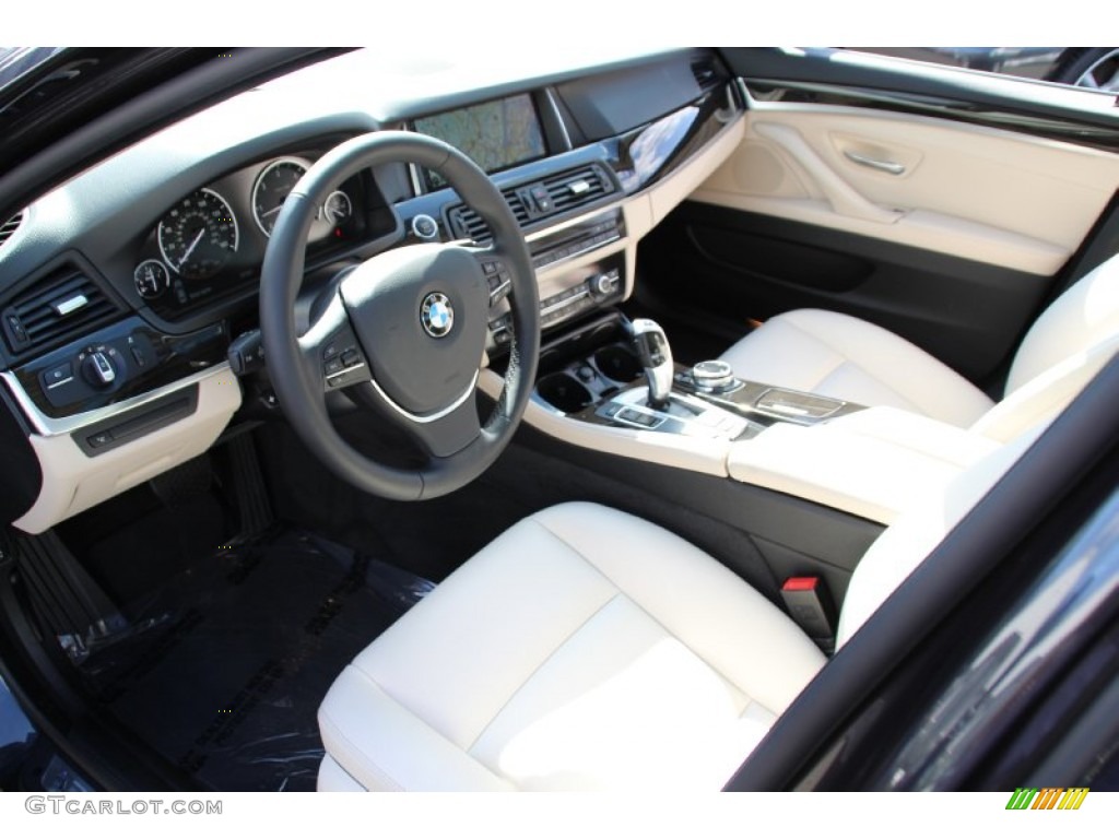 Ivory White/Black Interior 2014 BMW 5 Series 535d xDrive Sedan Photo #98308940