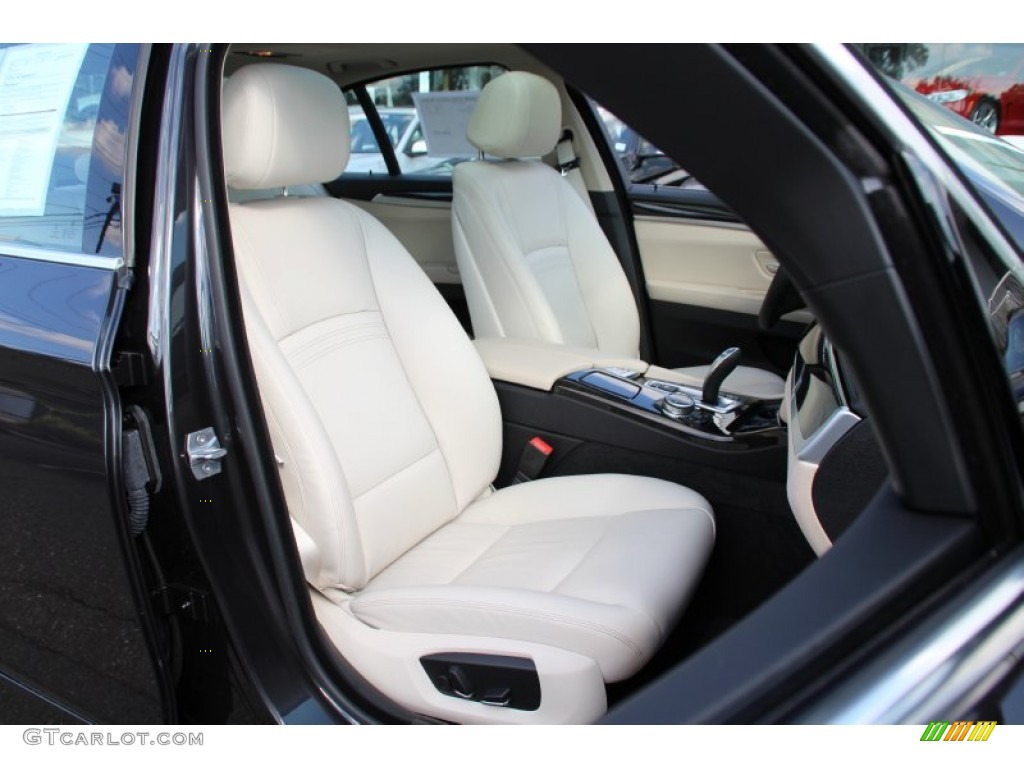 Ivory White/Black Interior 2014 BMW 5 Series 535d xDrive Sedan Photo #98309359