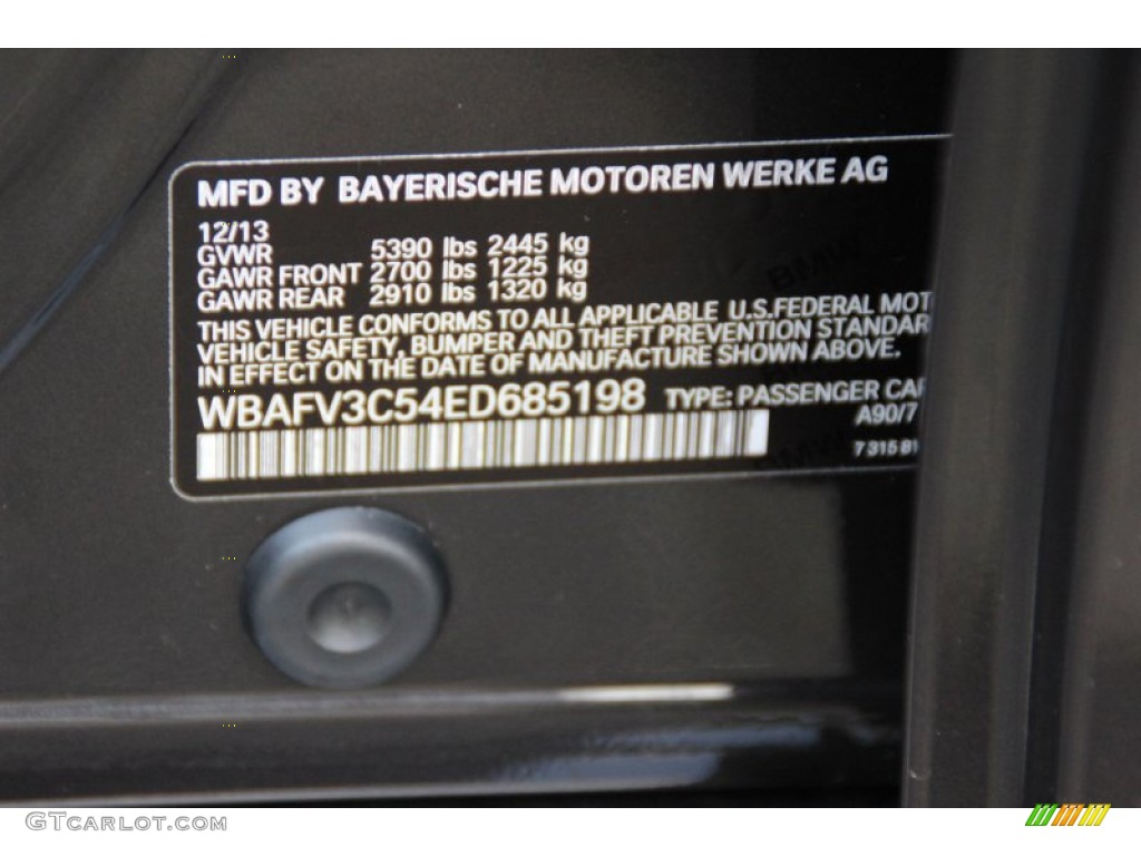 2014 5 Series Color Code A90 for Dark Graphite Metallic Photo #98309479