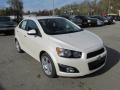 White Diamond Tricoat 2015 Chevrolet Sonic LTZ Sedan Exterior