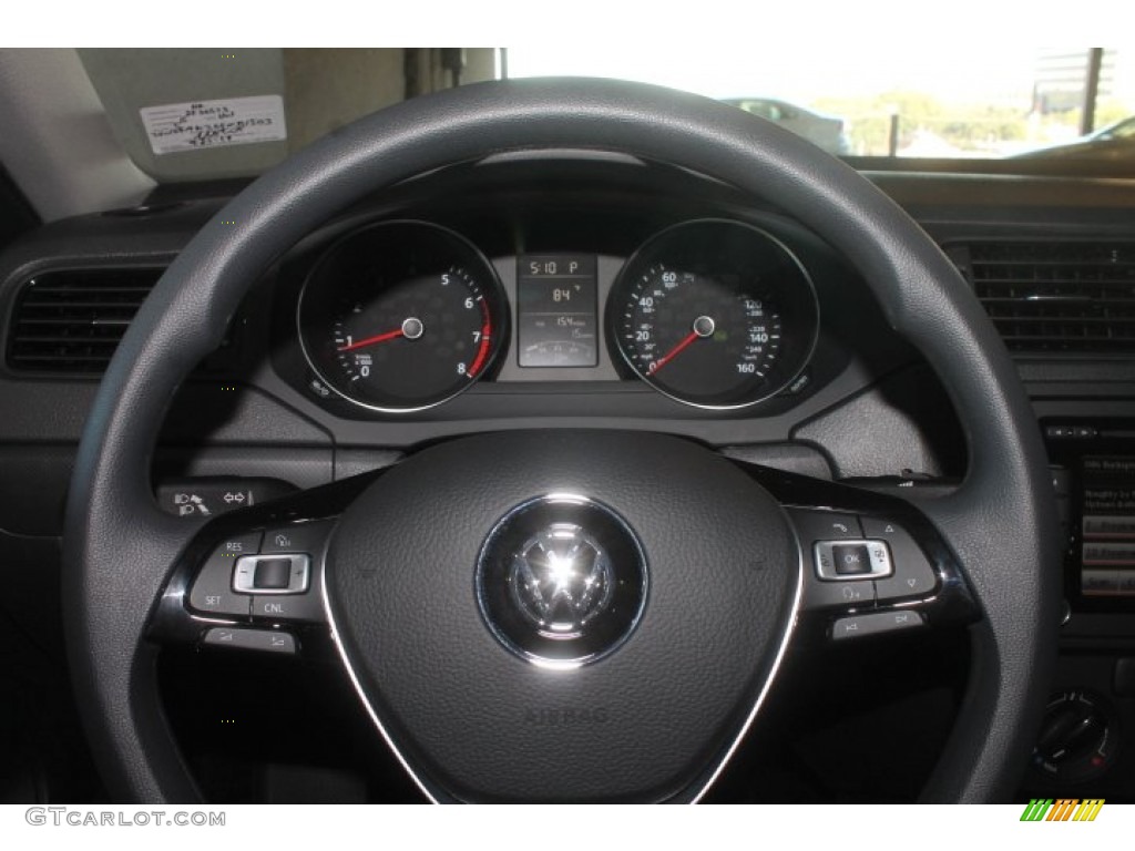2015 Volkswagen Jetta S Sedan Titan Black Steering Wheel Photo #98318473