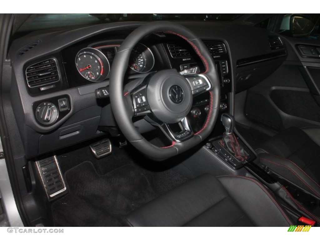 Titan Black Leather Interior 2015 Volkswagen Golf GTI 4-Door 2.0T SE Photo #98318892