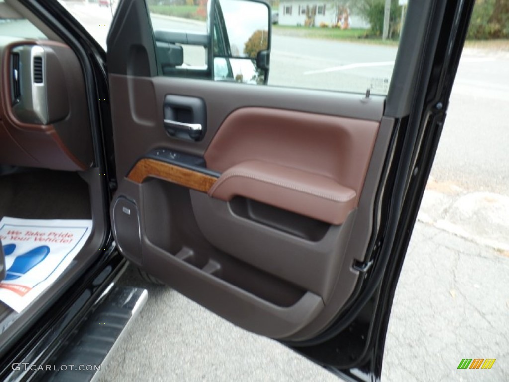 2015 Chevrolet Silverado 2500HD High Country Crew Cab 4x4 High Country Saddle Door Panel Photo #98319562