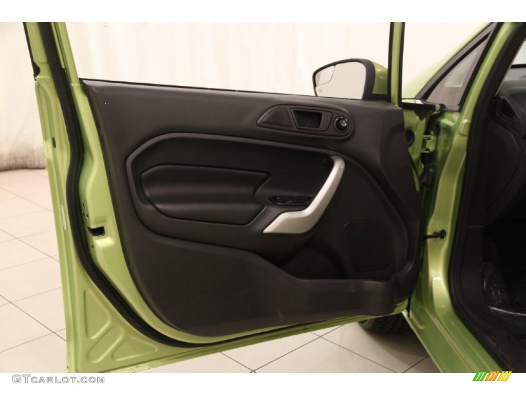 2011 Fiesta SES Hatchback - Lime Squeeze Metallic / Cashmere/Charcoal Black Leather photo #4