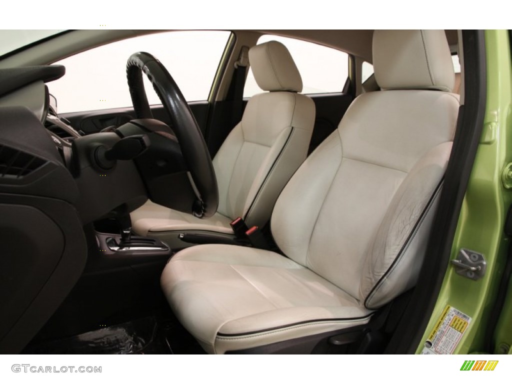 2011 Fiesta SES Hatchback - Lime Squeeze Metallic / Cashmere/Charcoal Black Leather photo #5