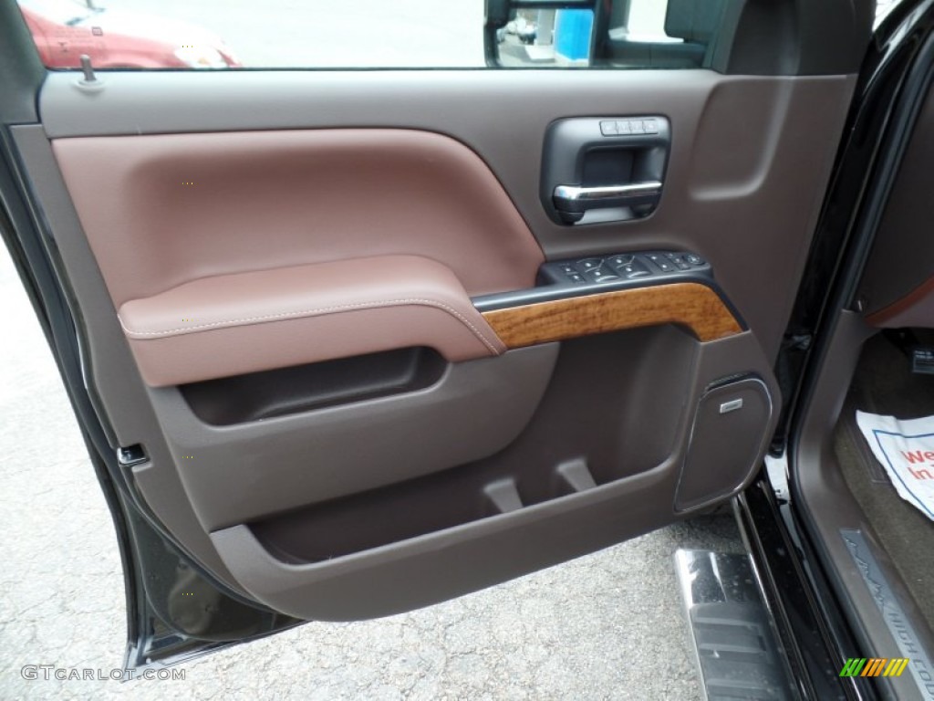 2015 Chevrolet Silverado 2500HD High Country Crew Cab 4x4 High Country Saddle Door Panel Photo #98319820
