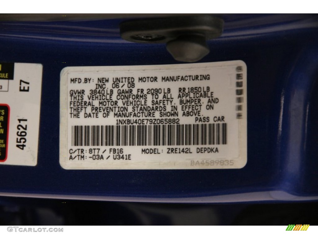2009 toyota corolla color codes #4 2009 toyota corolla color codes #4