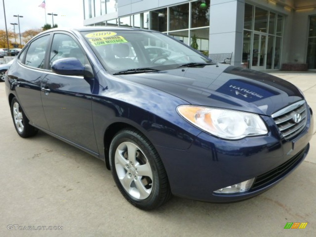 2009 Elantra SE Sedan - Regatta Blue / Gray photo #12