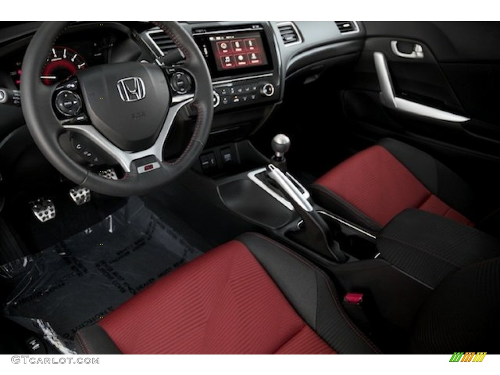 Black/Red Interior 2014 Honda Civic Si Coupe Photo #98326490
