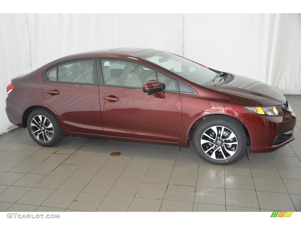 Crimson Pearl 2015 Honda Civic EX Sedan Exterior Photo #98326629