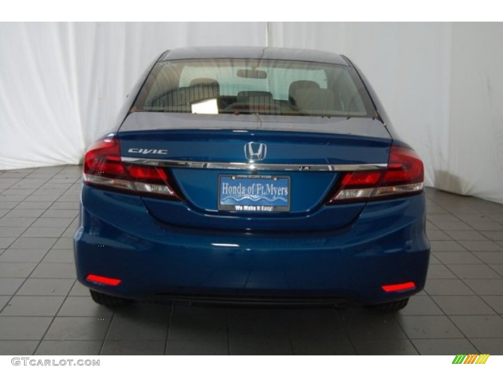 2015 Civic EX Sedan - Dyno Blue Pearl / Gray photo #6