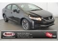 2015 Crystal Black Pearl Honda Civic EX Sedan  photo #1