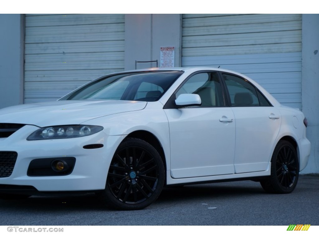 2006 MAZDA6 MAZDASPEED6 Grand Touring - Whitewater Pearl Mica / Black/White photo #2