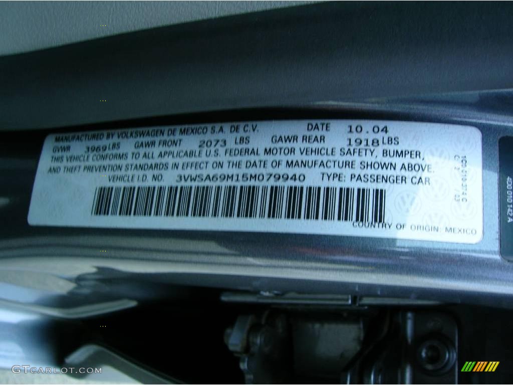 2005 Jetta GLS Sedan - Platinum Grey Metallic / Light Grey photo #26