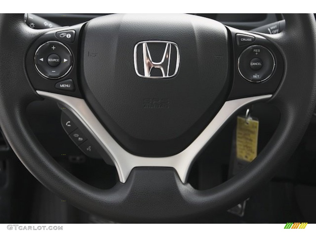 2015 Honda Civic LX Sedan Black Steering Wheel Photo #98332476