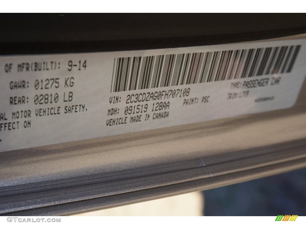 2015 Challenger SXT - Billet Silver Metallic / Black photo #9