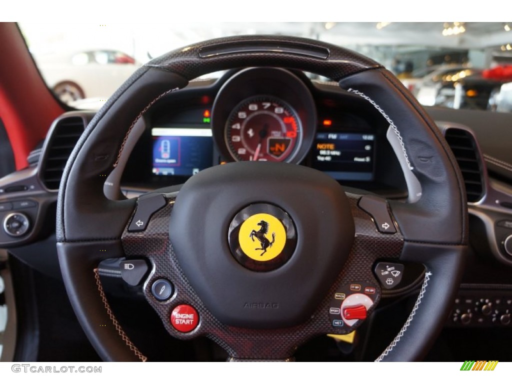 2014 Ferrari 458 Spider Rosso Steering Wheel Photo #98334720
