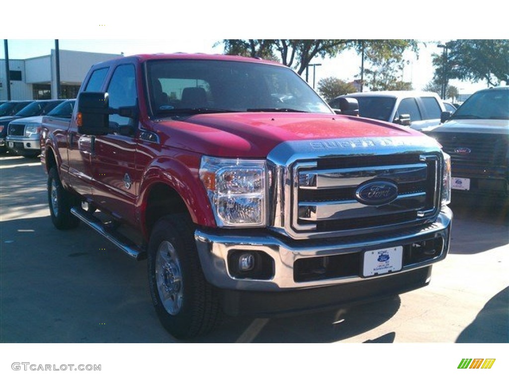 2015 F250 Super Duty XLT Crew Cab 4x4 - Vermillion Red / Steel photo #1