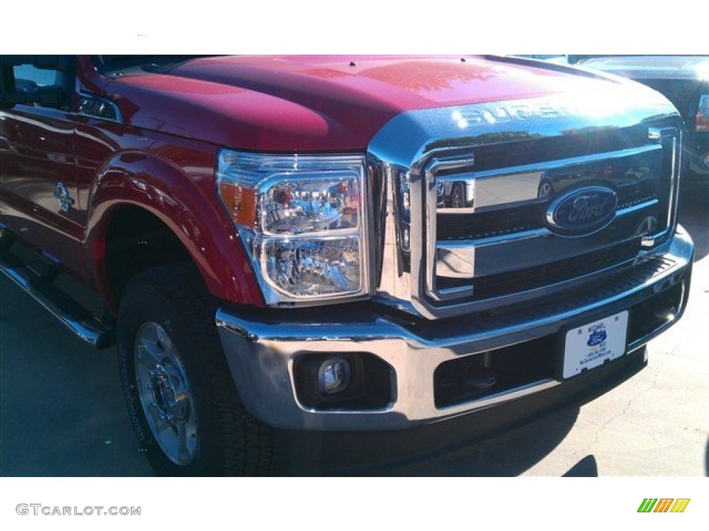 2015 F250 Super Duty XLT Crew Cab 4x4 - Vermillion Red / Steel photo #2