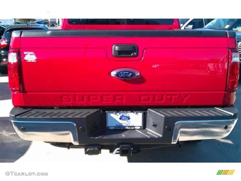 2015 F250 Super Duty XLT Crew Cab 4x4 - Vermillion Red / Steel photo #17