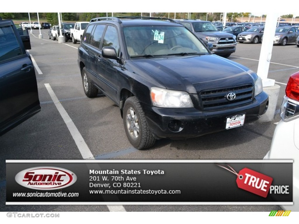 2006 Highlander V6 4WD - Black / Ivory Beige photo #1