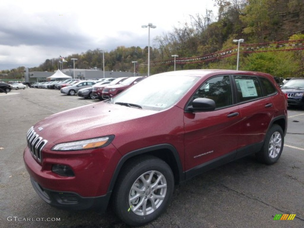Deep Cherry Red Crystal Pearl 2015 Jeep Cherokee Sport 4x4 Exterior Photo #98348105