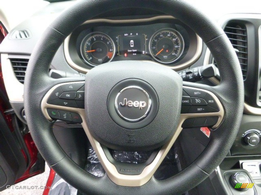2015 Jeep Cherokee Sport 4x4 Black Steering Wheel Photo #98348496