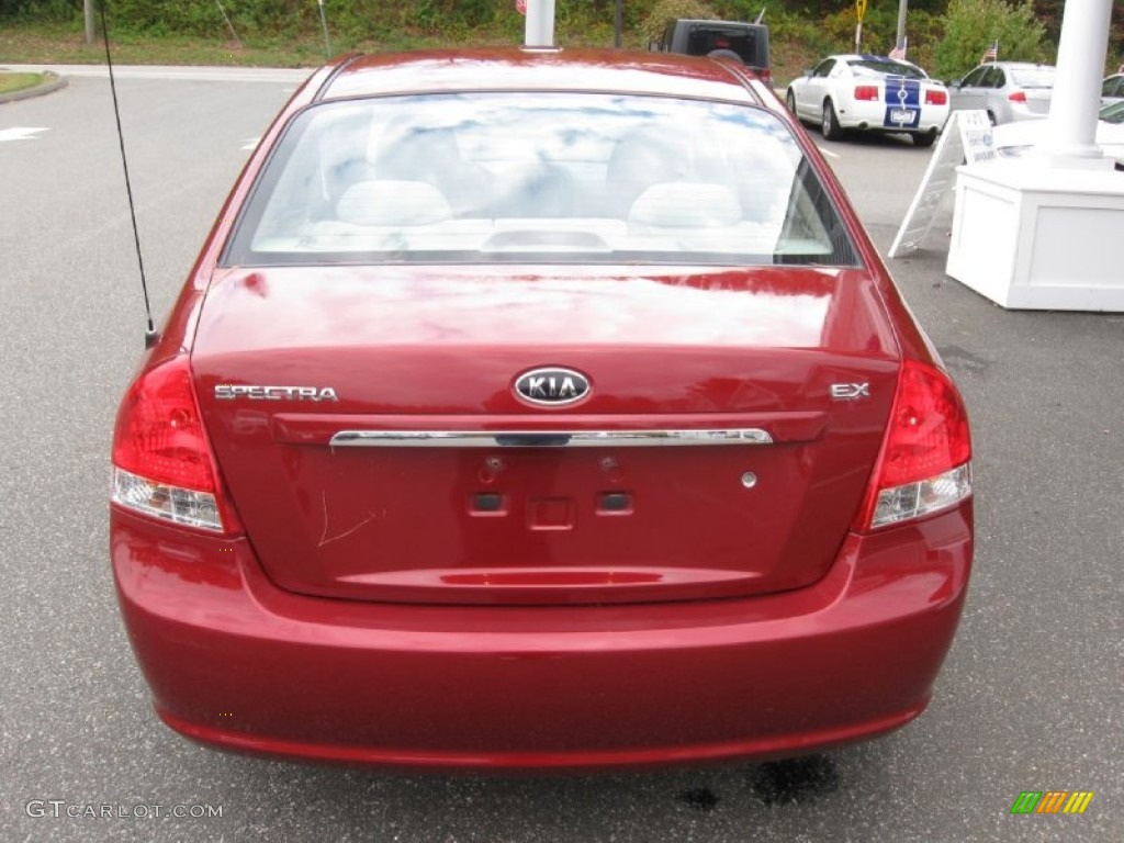 2009 Spectra EX Sedan - Spicy Red Metallic / Beige photo #6