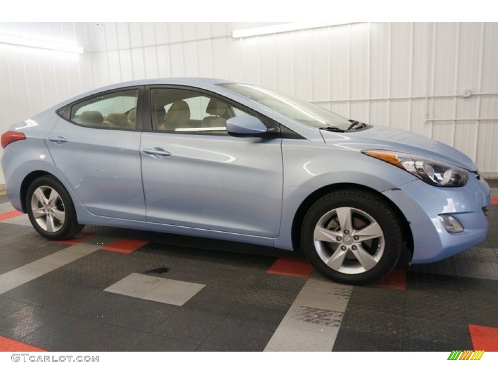 2012 Elantra GLS - Blue Sky Metallic / Beige photo #6