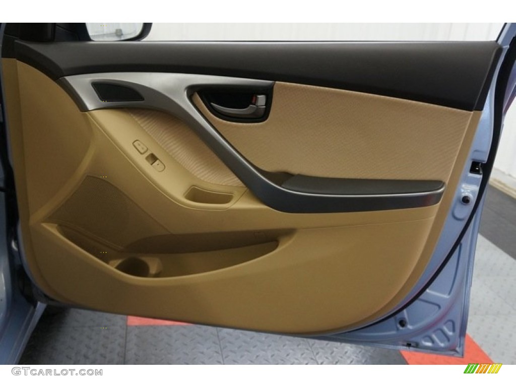 2012 Elantra GLS - Blue Sky Metallic / Beige photo #17