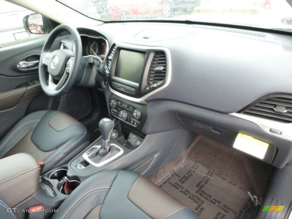 2015 Jeep Cherokee Limited 4x4 Indigo Blue/Brown Dashboard Photo #98352414